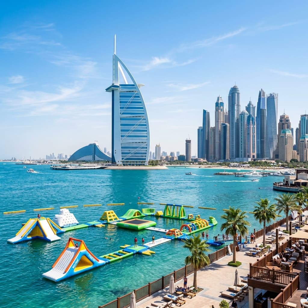 Dubai inflatable water park inspiration for Aquatown water adventure park India